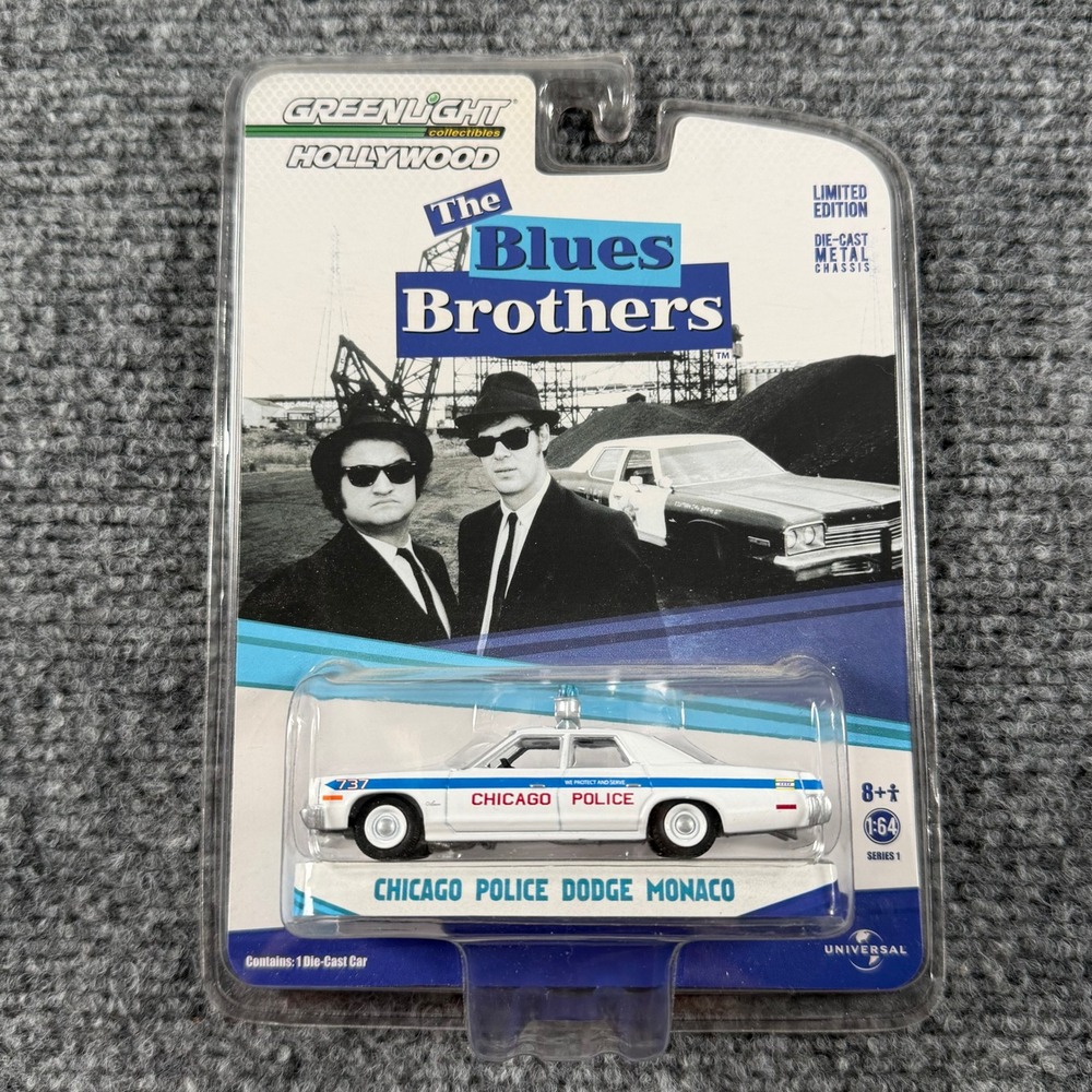 GreenLight Dodge Monaco 1:64 White Blues Brothers Chicago Police Diecast